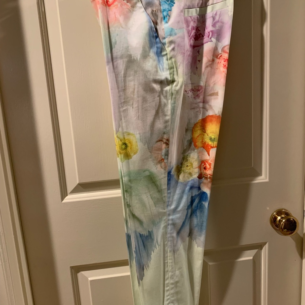 Ted Baker pastel watercolor print slacks and coordinating sleeveless top